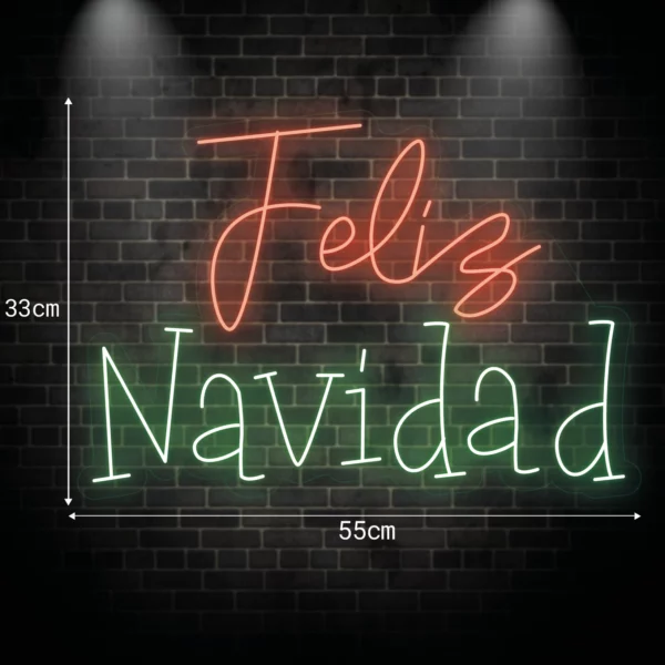 Cartel luminoso neón feliz Navidad personalizado - Imagen 2