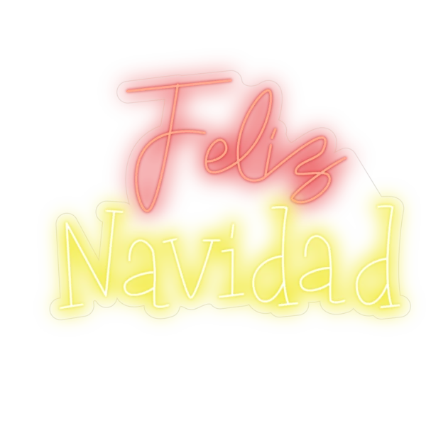 Cartel luminoso neón feliz Navidad personalizado - Imagen 3