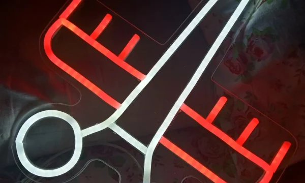 Neón-led personalizado tijeras y peine peluquería - Imagen 4