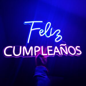 Letrero neón led Feliz Cumpleaños personalizado