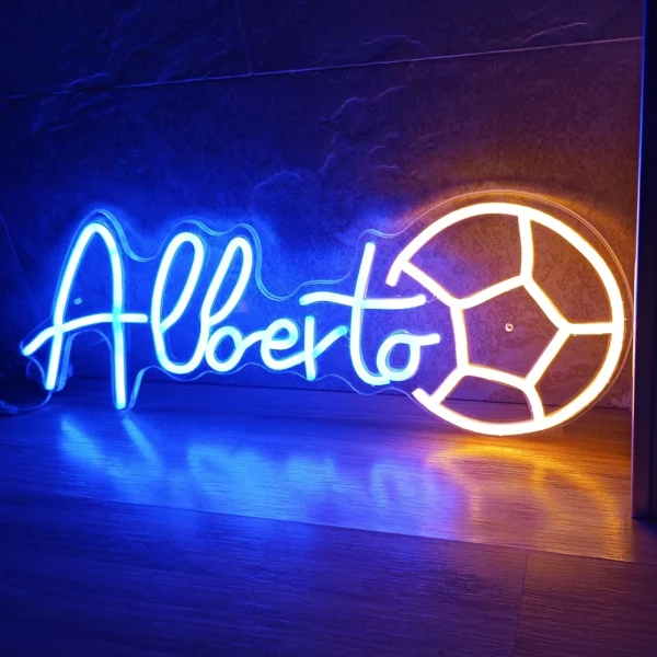 Letrero neón led personalizado nombre pelota fútbol - Imagen 2