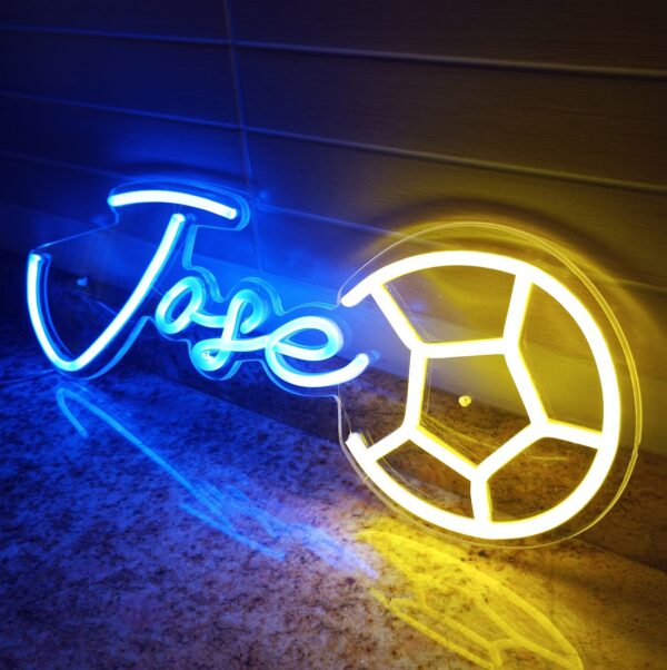 Letrero neón led personalizado nombre pelota fútbol - Imagen 3