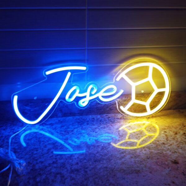 Letrero neón led personalizado nombre pelota fútbol - Imagen 4