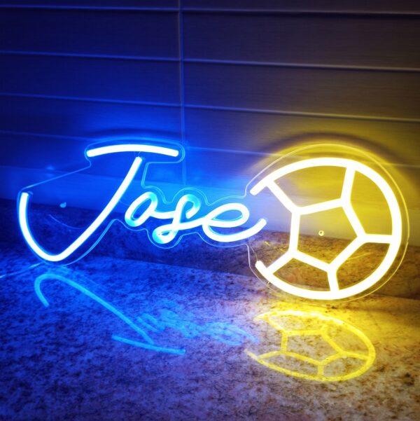 Letrero neón led personalizado nombre pelota fútbol - Imagen 5