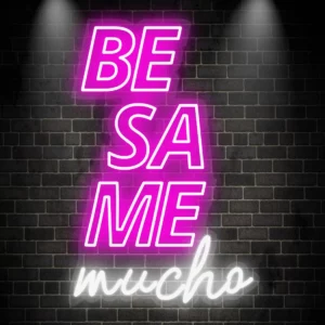 Neón led personalizado para bodas Bésame Mucho
