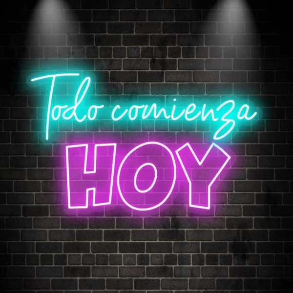 Neón led personalizado boda Todo comienza HOY - Imagen 8
