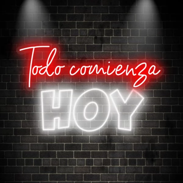 Neón led personalizado boda Todo comienza HOY - Imagen 7