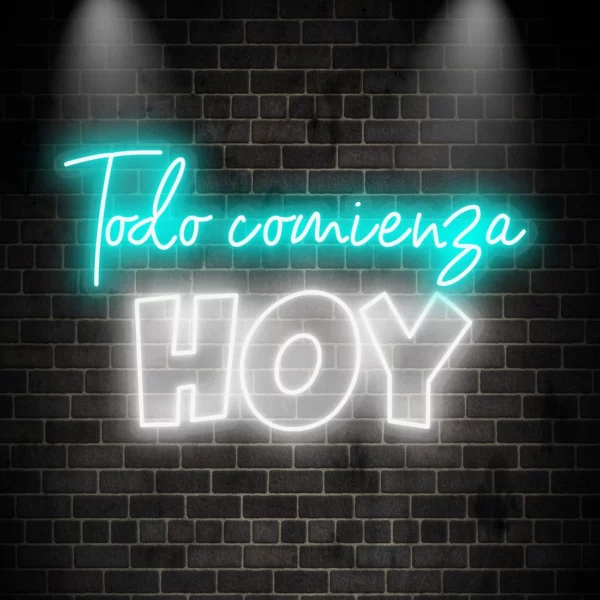 Neón led personalizado boda Todo comienza HOY - Imagen 6