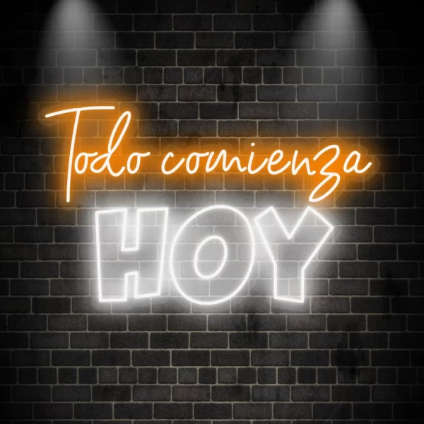 Neón led personalizado boda Todo comienza HOY - Imagen 5