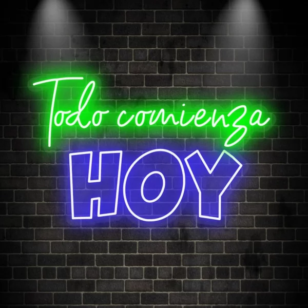 Neón led personalizado boda Todo comienza HOY - Imagen 3