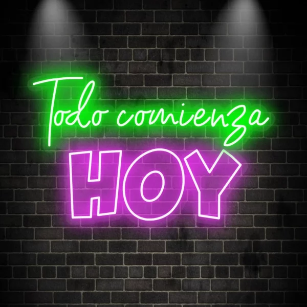 Neón led personalizado boda Todo comienza HOY - Imagen 2
