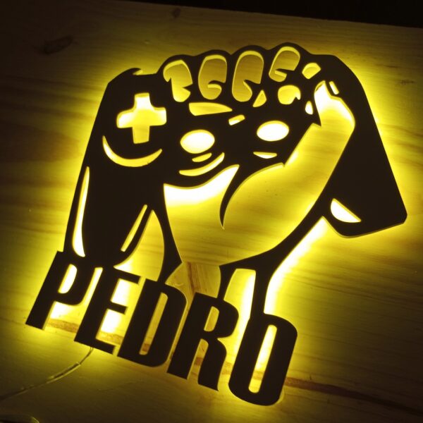 Placa neón-led Gamers mando mano con nombre personalizado - Imagen 6