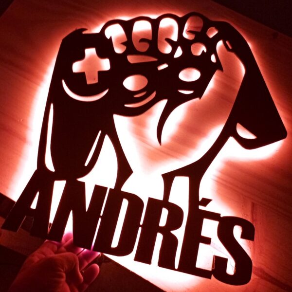 Placa neón-led Gamers mando mano con nombre personalizado - Imagen 11