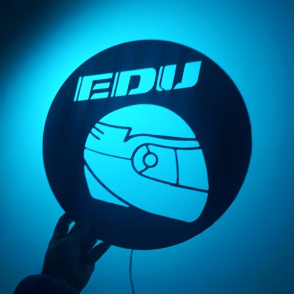 Placa composite aluminio nombre con casco motocross - Imagen 8