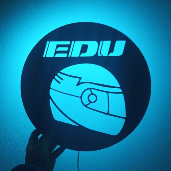 Placa composite aluminio nombre con casco motocross