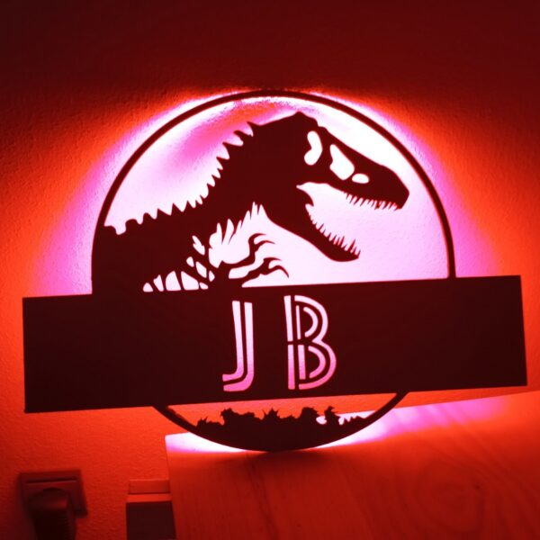 Placa neón-led nombre personalizado dinosaurio estilo Parque Jurásico - Imagen 10