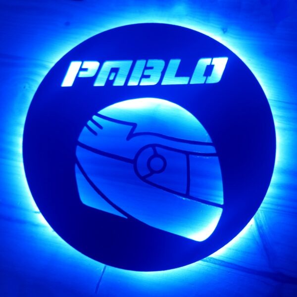 Placa composite aluminio nombre con casco motocross - Imagen 6