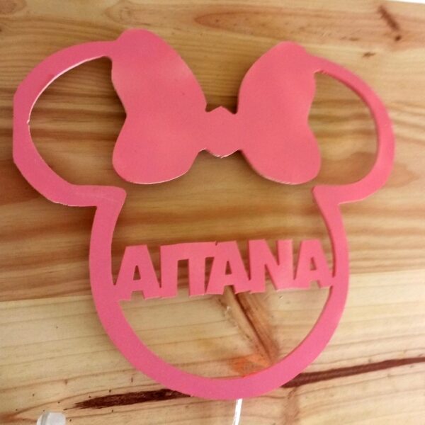 Placa neón-led orejas Minnie con nombre personalizado - Imagen 2