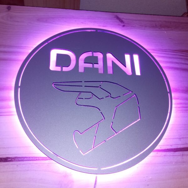 Placa composite aluminio nombre con casco motocross - Imagen 7