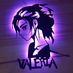 Cartel led personalizado nombre chica Anime Manga