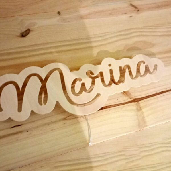 Cartel personalizado madera con nombre y luz trasera - Imagen 2
