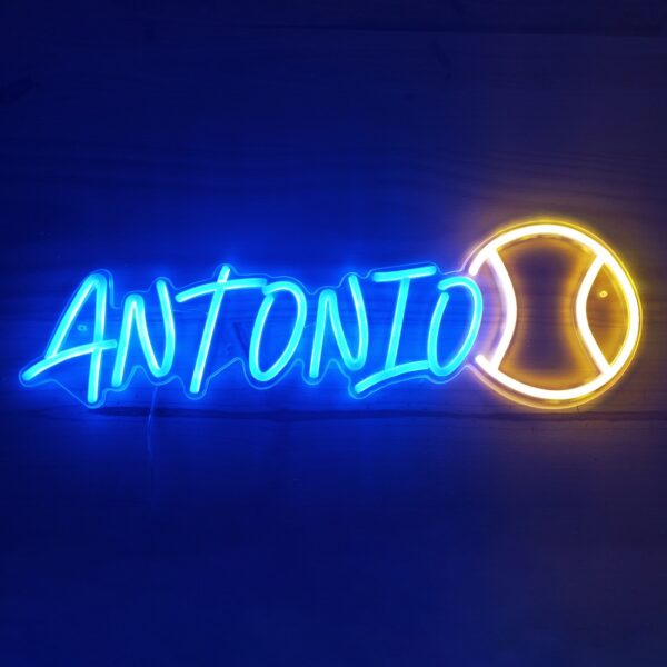 Letrero neón led personalizado nombre pelota Tenis - Imagen 2