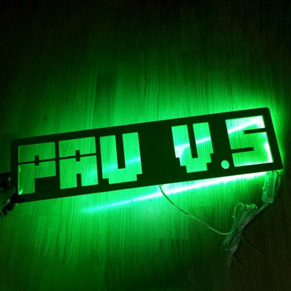 Cartel personalizado nombre Minecraft en madera con luz led neón - Imagen 6