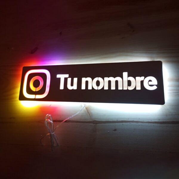 Cartel neon-led nombre usuario Instagram - Imagen 4