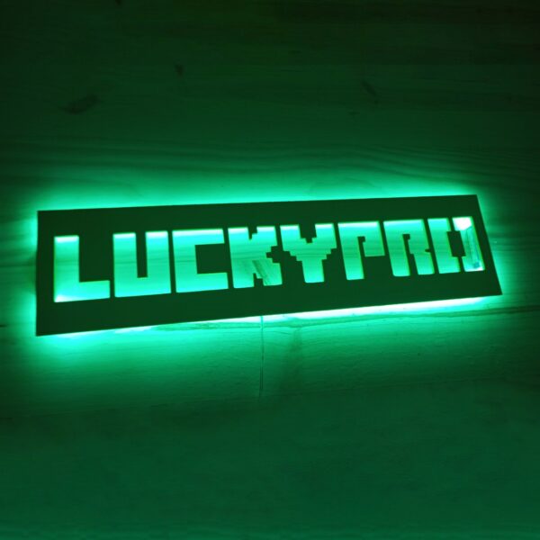 Cartel personalizado nombre Minecraft en madera con luz led neón - Imagen 10