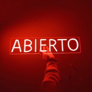 Cartel Neón-led ABIERTO para tiendas