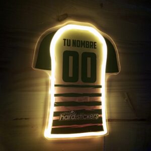 Cartel neón-led camiseta fútbol personalizada con nombre