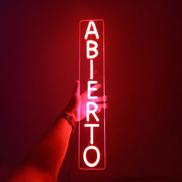 Cartel Neón-led ABIERTO para tiendas