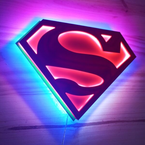 Cartel PVC impreso Superman iluminación led - Imagen 4