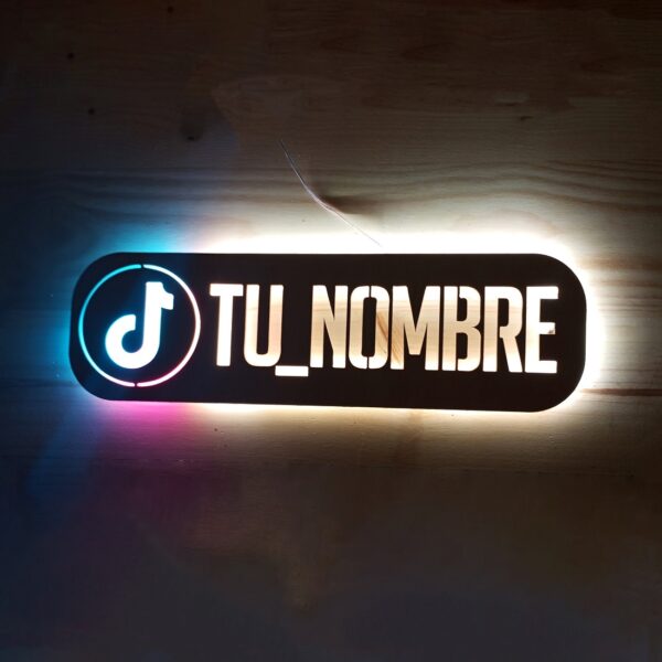 Cartel neon-led nombre usuario TikTok