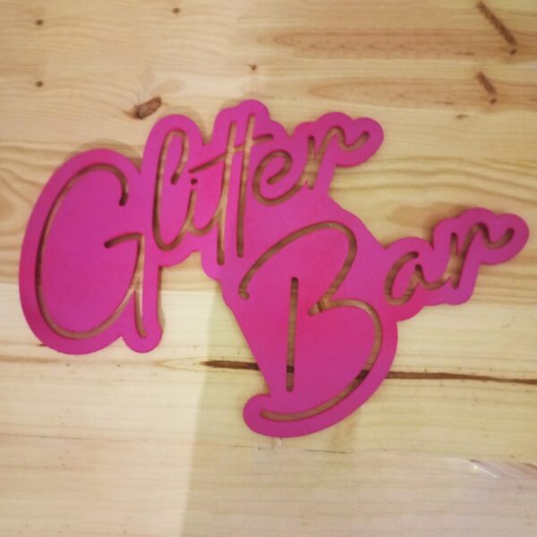 Cartel neon-led Glitter Bar sobre madera - Imagen 5