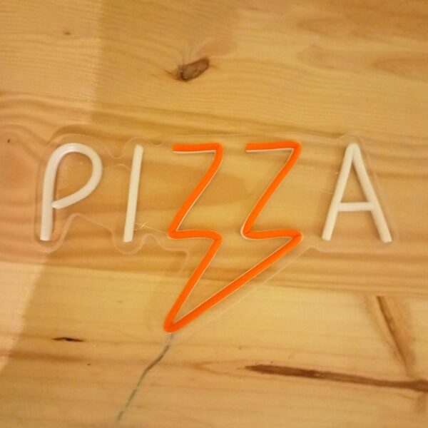 Cartel neón-led PIZZA para pizzerías forma de rayo - Imagen 3