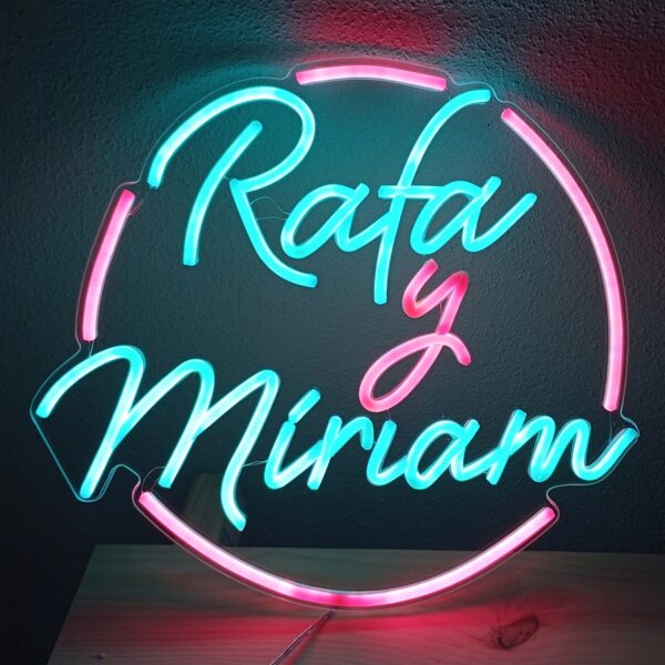 Letrero neón led personalizado nombre novios boda - Imagen 3