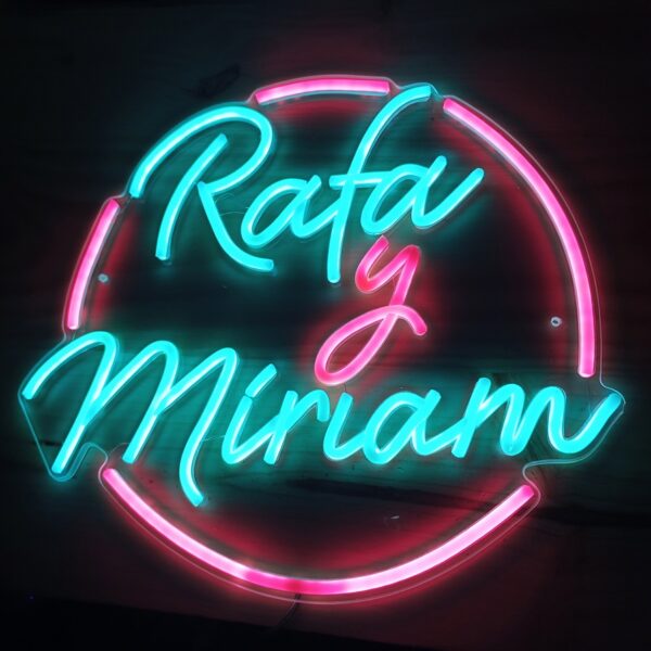 Letrero neón led personalizado nombre novios boda - Imagen 4